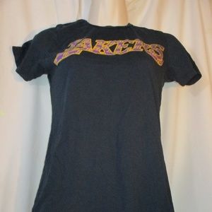 Women's LA Lakers #10 Nash Black T-Shirt